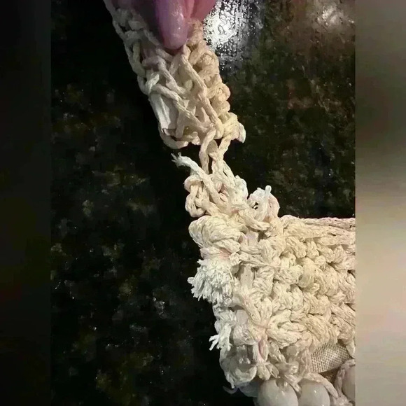 Vintage/Authentic 1960’s Macrame Beaded Fringe Boho Bag -Oh the stories - Picture 4 of 9